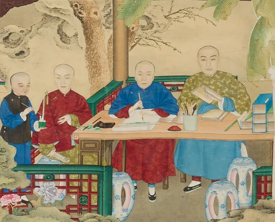 晚清 家族行樂圖