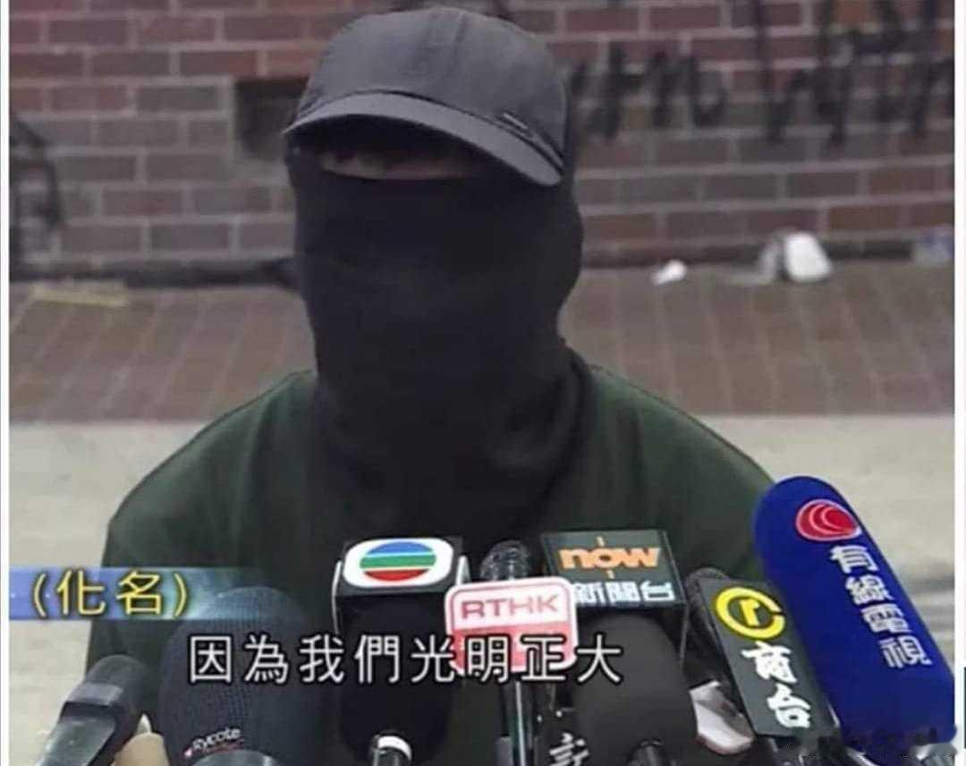 突然想起，香港黒暴期间一只曱甴的表演。你说你“光明正大”，戴什么帽子和口罩啊！黄
