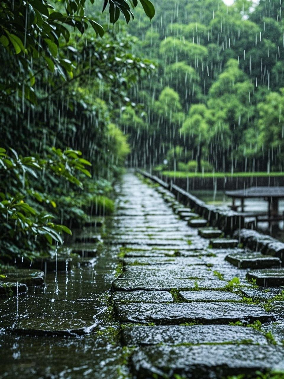 AI妙生图雨落江南千重影。