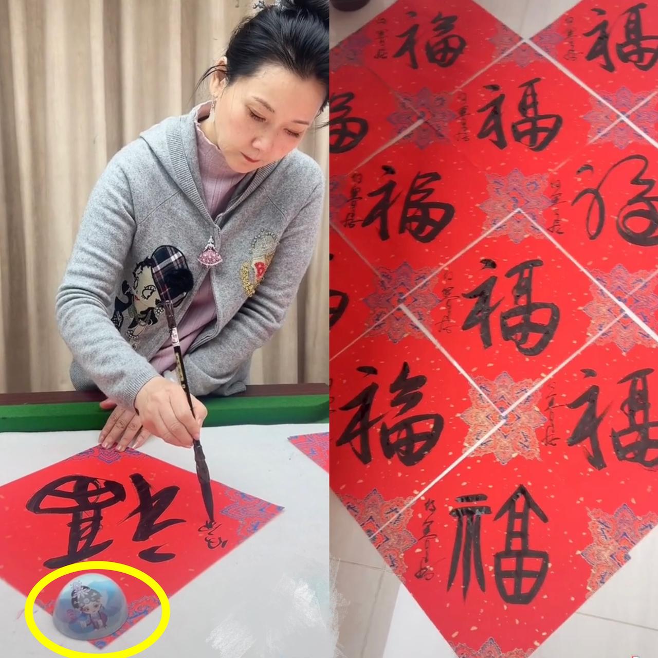 何赛飞写的一手好字，我不惊讶，

她的书法师承徐悲鸿门下，我也不惊讶，

令我惊