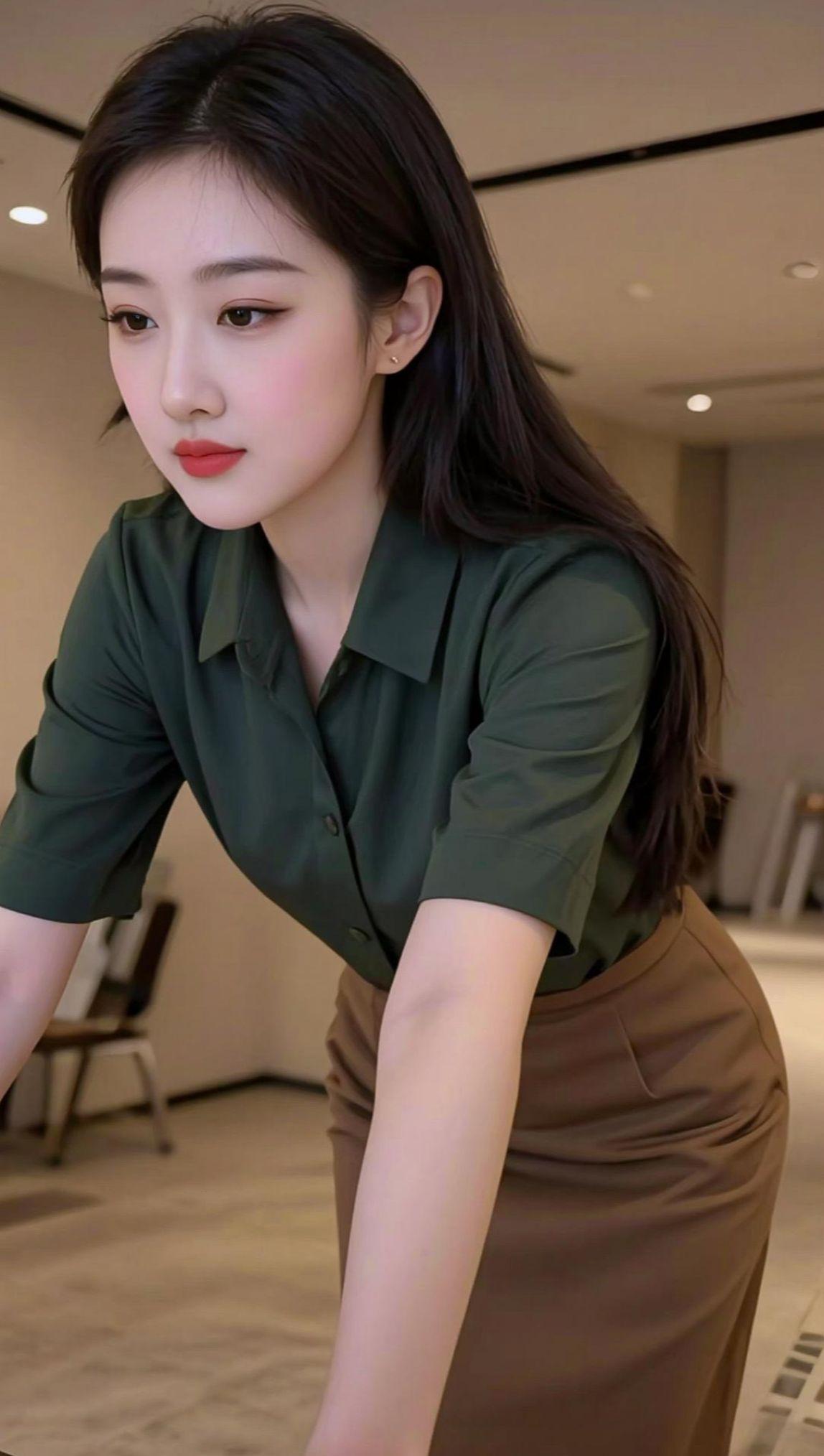 AI绿衫俯拍照 抖音ai创作