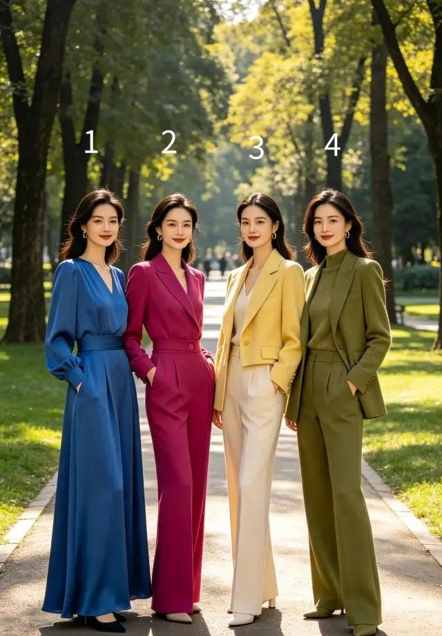 哎呀，一眼我就锁定穿着军绿色套装的4号大美女了，把她弄回家去做老婆，她身段纤细，