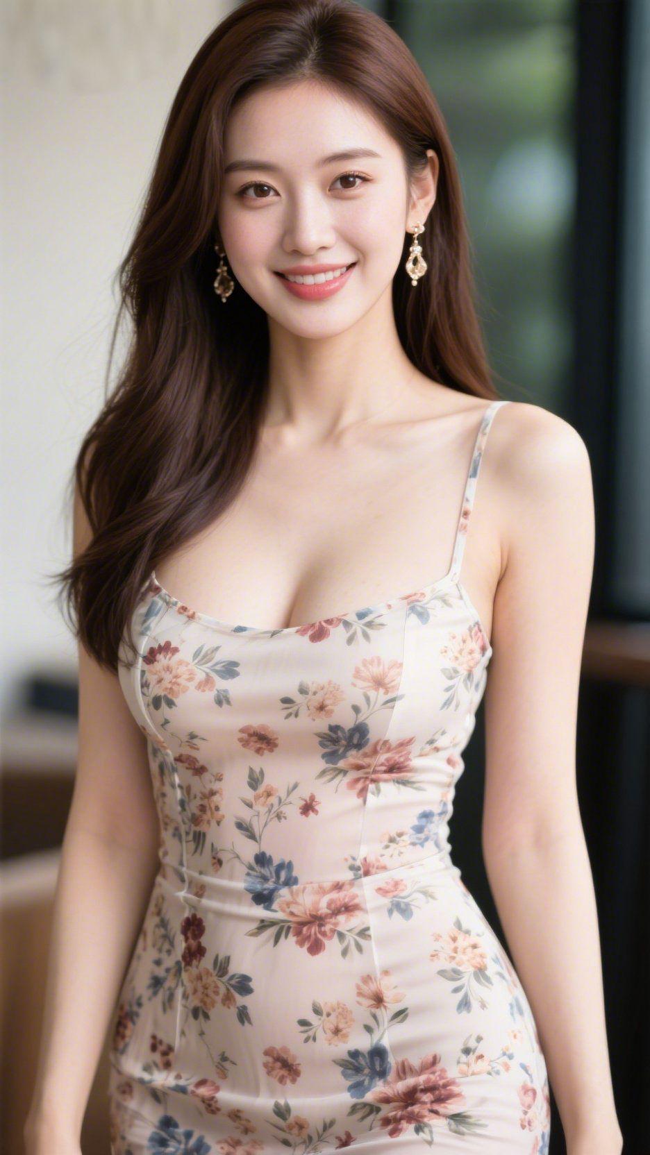 浅夏裙角的温柔
 
午后的阳光穿过落地窗，在米白色碎花裙上落下细碎光斑。裙身的粉