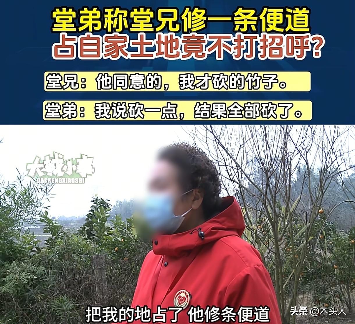 重庆，堂哥家要修房子，给男子打电话，说砍掉他家一点竹子，修条路用来拉材料，男子想