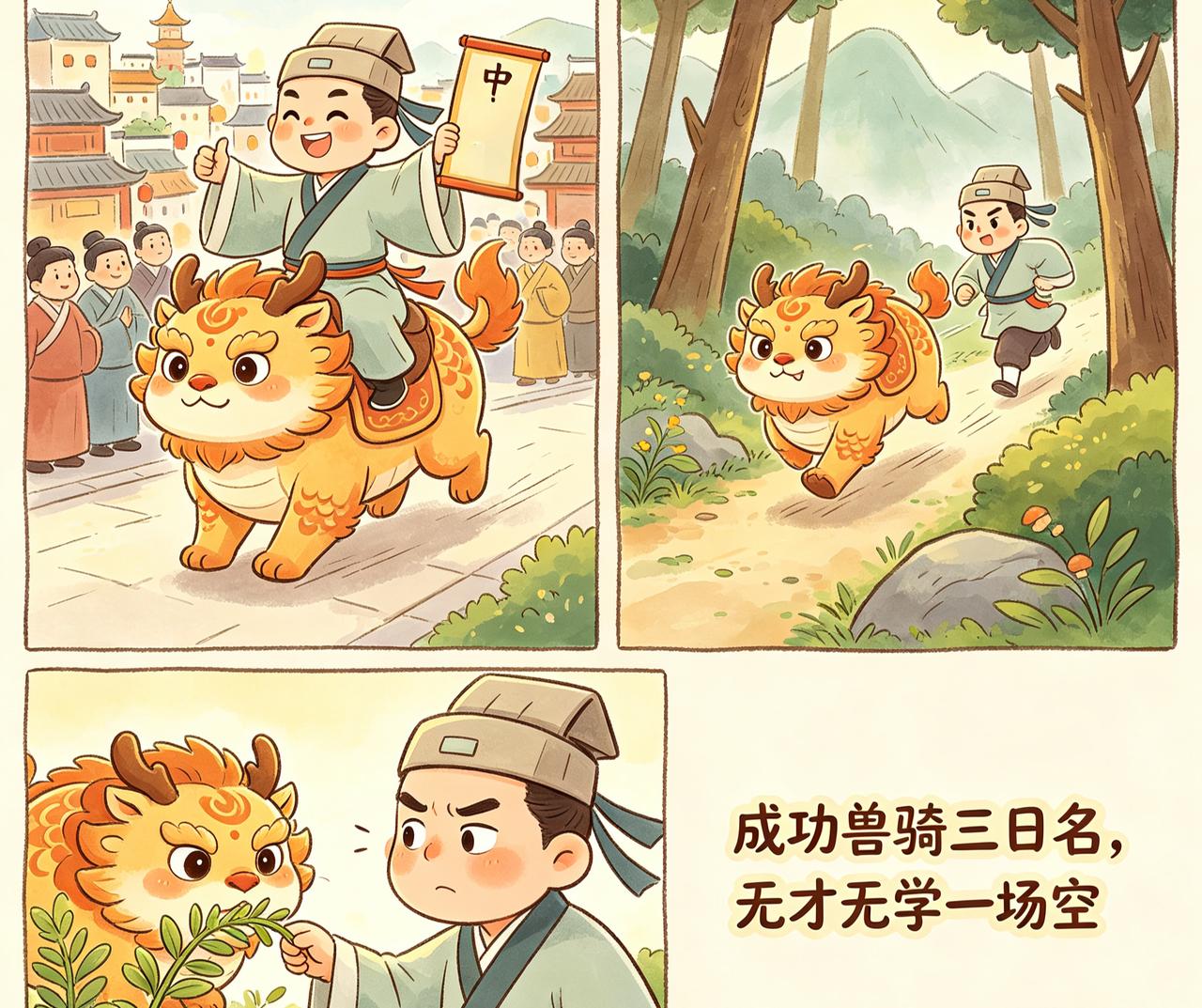 江湖怪谈•荒诞志119

成功兽·肆：华山有“成功兽”，形如马，骑之可“速成”。