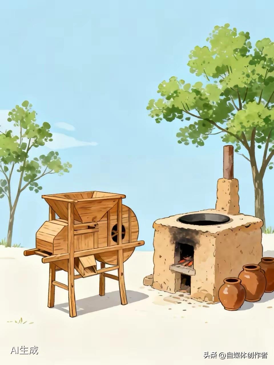 木风箱已经辞退
土灶台仍然红火
