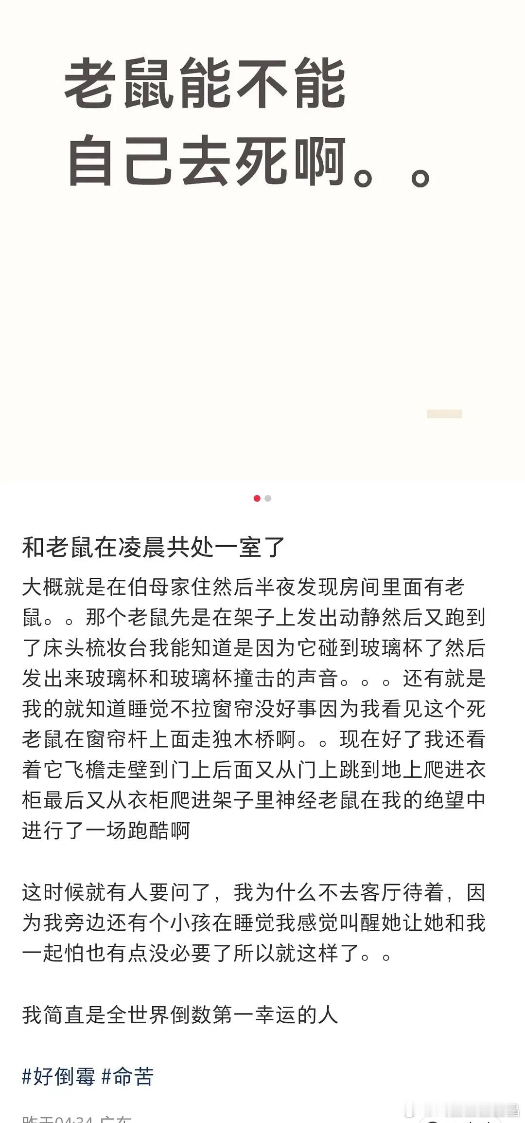 Xpf对老鼠应激了，看到网友发老鼠就要去空瓶，还要取餐发帖的楼主。