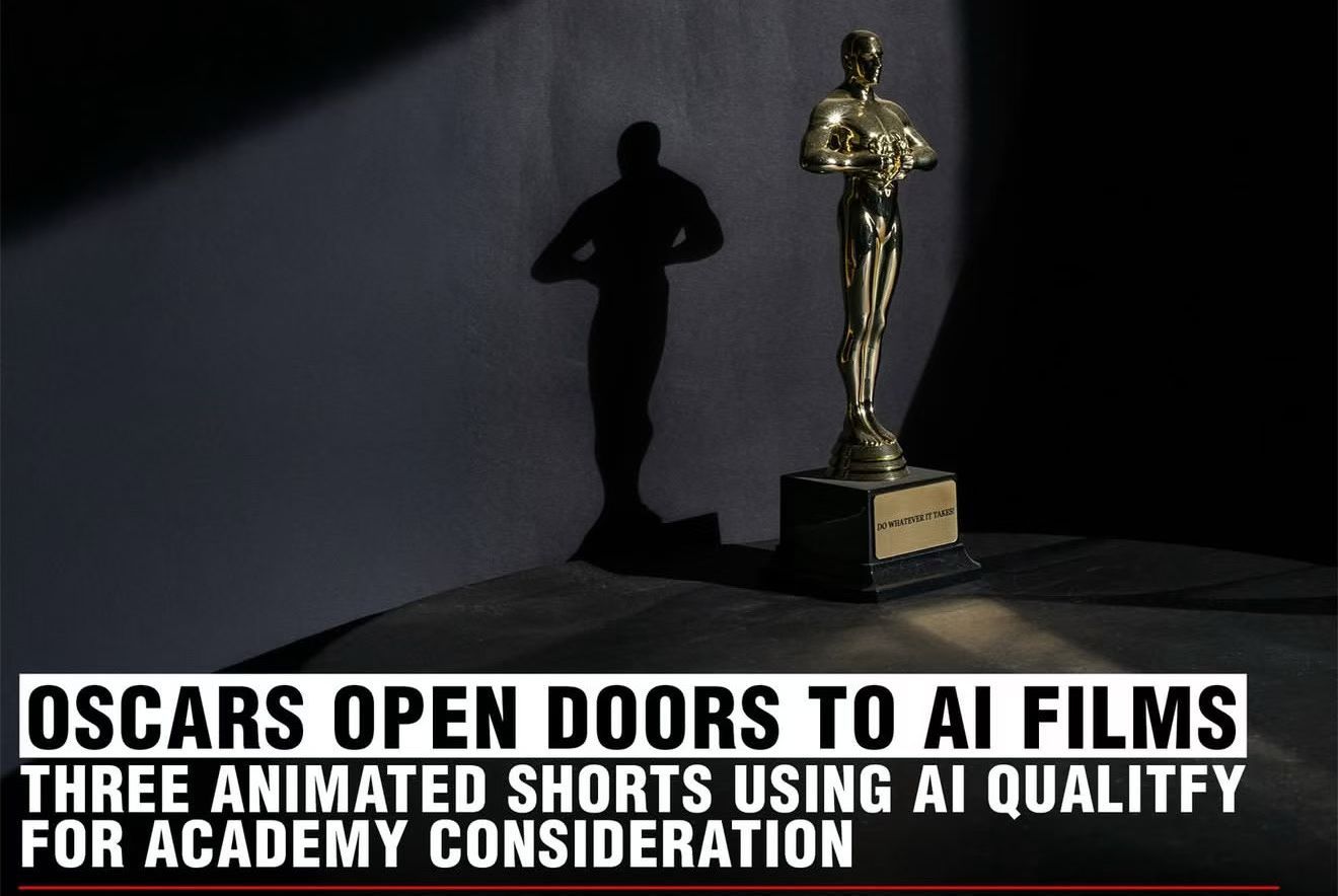 今年奥斯卡奖评选首次在规则中认可了AI使用的正当性，据报道称已经有三部竞选中的动