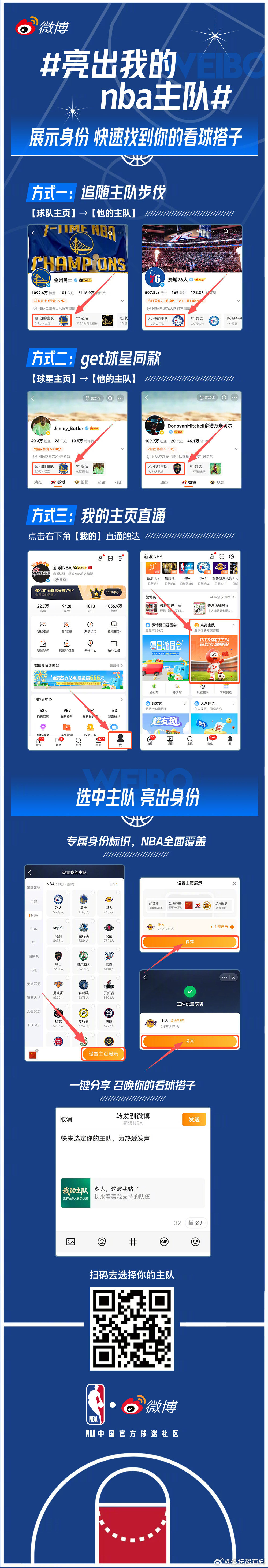 是时候召唤你的看球搭子了？三个方式亮出你的NBA主队！专属你的身份标识就在路上，