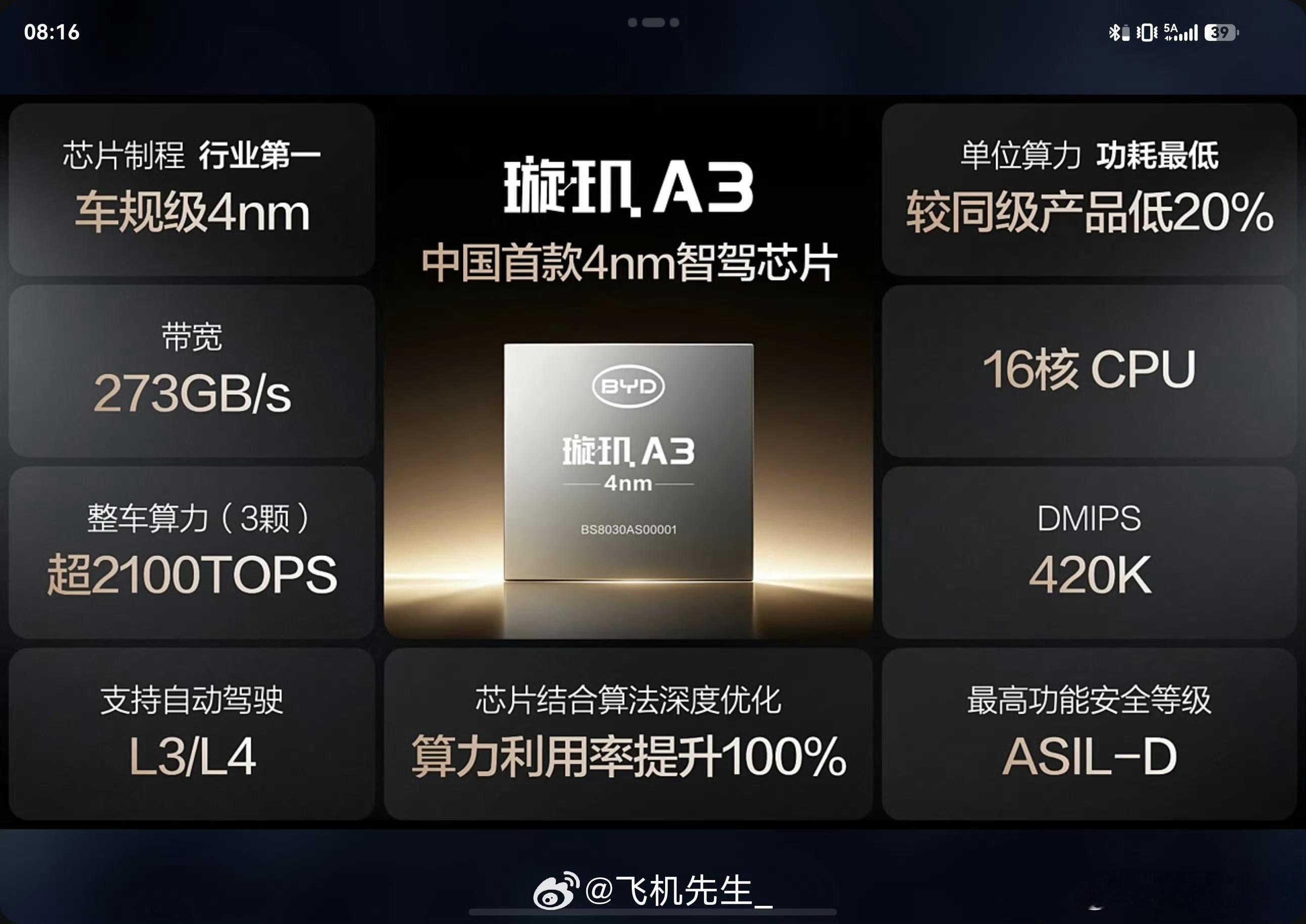 无论强或不强，比亚迪至少把芯片核心参数都列出来了，而不是只公布个算力，剩下就玩玄