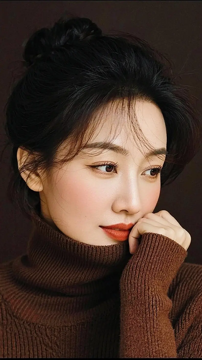 棕调氛围感自拍