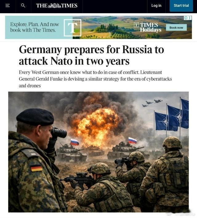 俄罗斯将在两年内攻击北约，德国正在准备抵御这次攻击。这一观点由德国联邦国防军中将