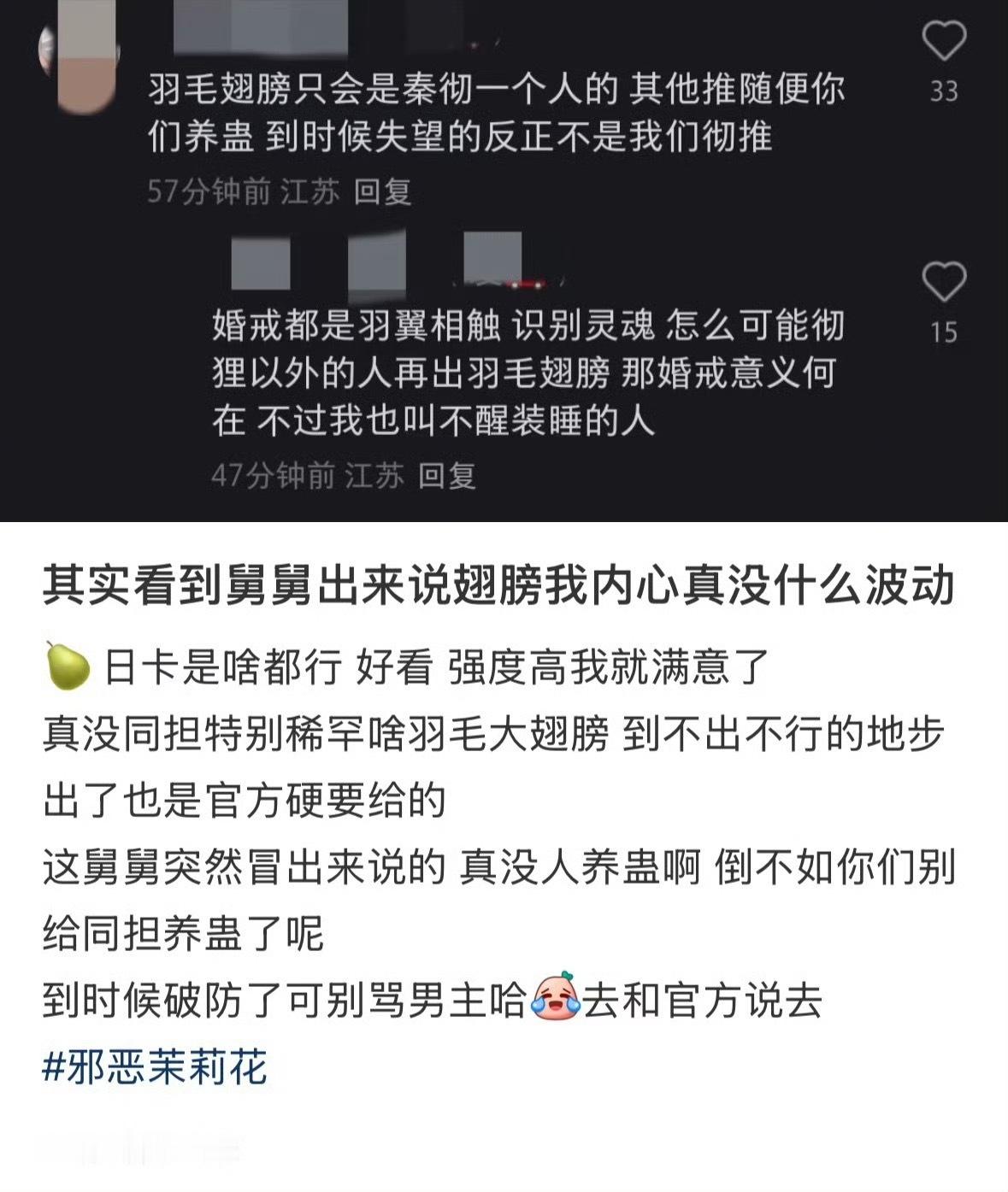 我笑晕了，羽毛大翅膀真的是恋与深空里最热门的设定了，夏思佳每家都想要，但是这个是