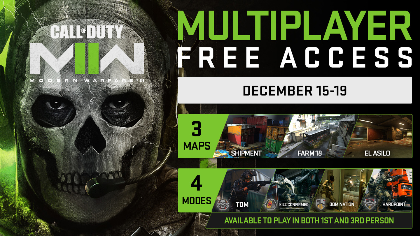 《使命召唤19：现代战争2》开启免费周末活动，12 月 20 日前可玩