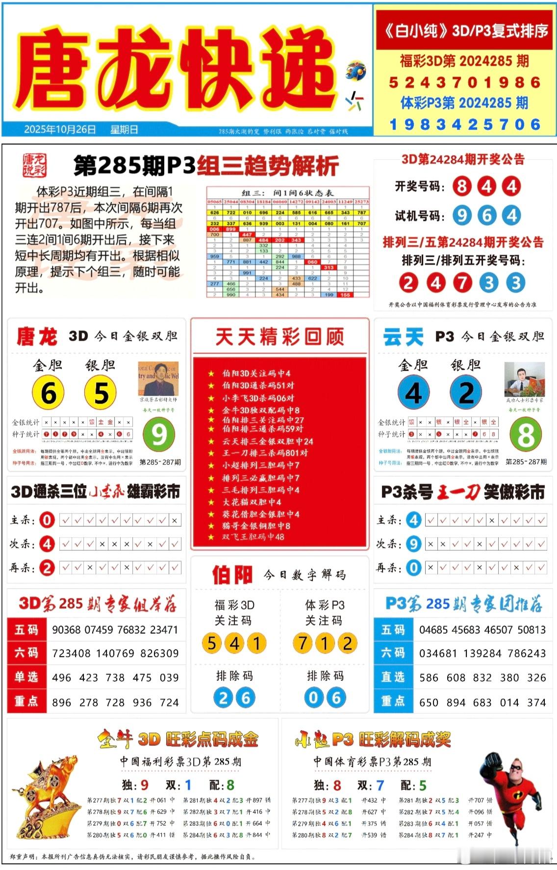 🔥10.26唐龙快递，排列三，3d ​​​