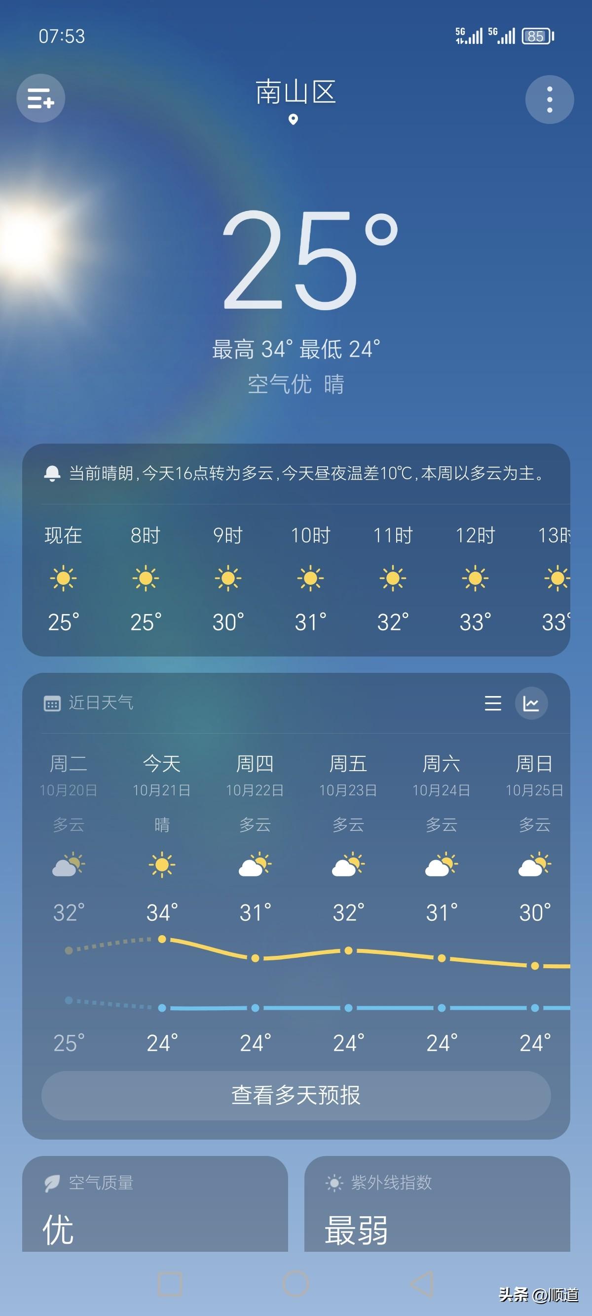 现在是7点49分，太阳刚出来，给我的感觉就像，在辽宁时的三伏天，一早上起来就感觉