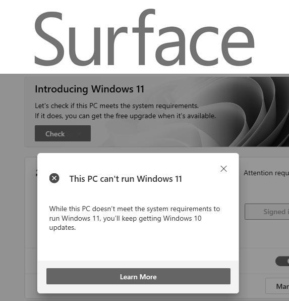 微软公布不支持升级至 Windows 11 的 Surface 设备列表 👇 