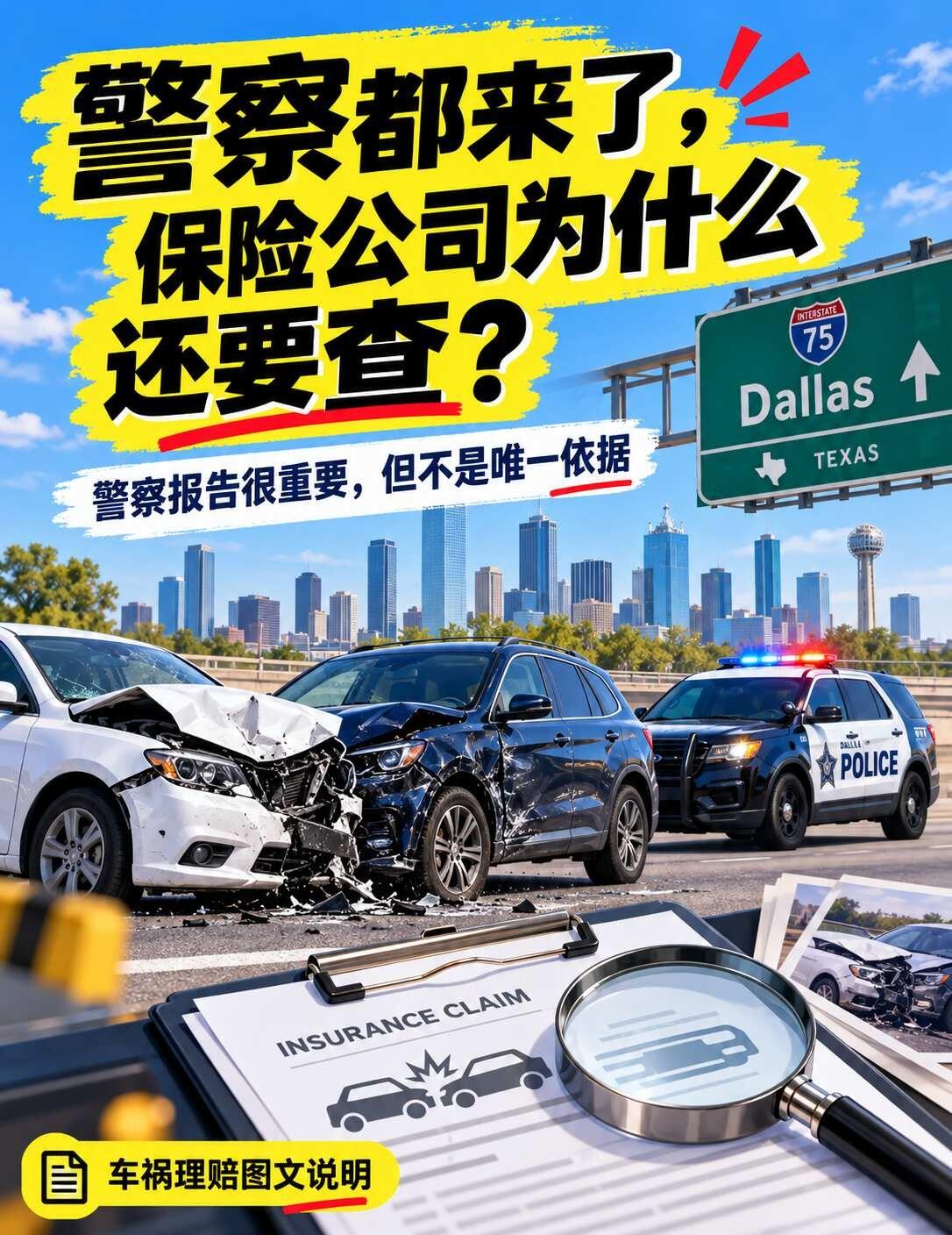 🚗 警察都来了，保险公司为什么还要重新调查
[鄙视]“车祸当天警察都来了，事故