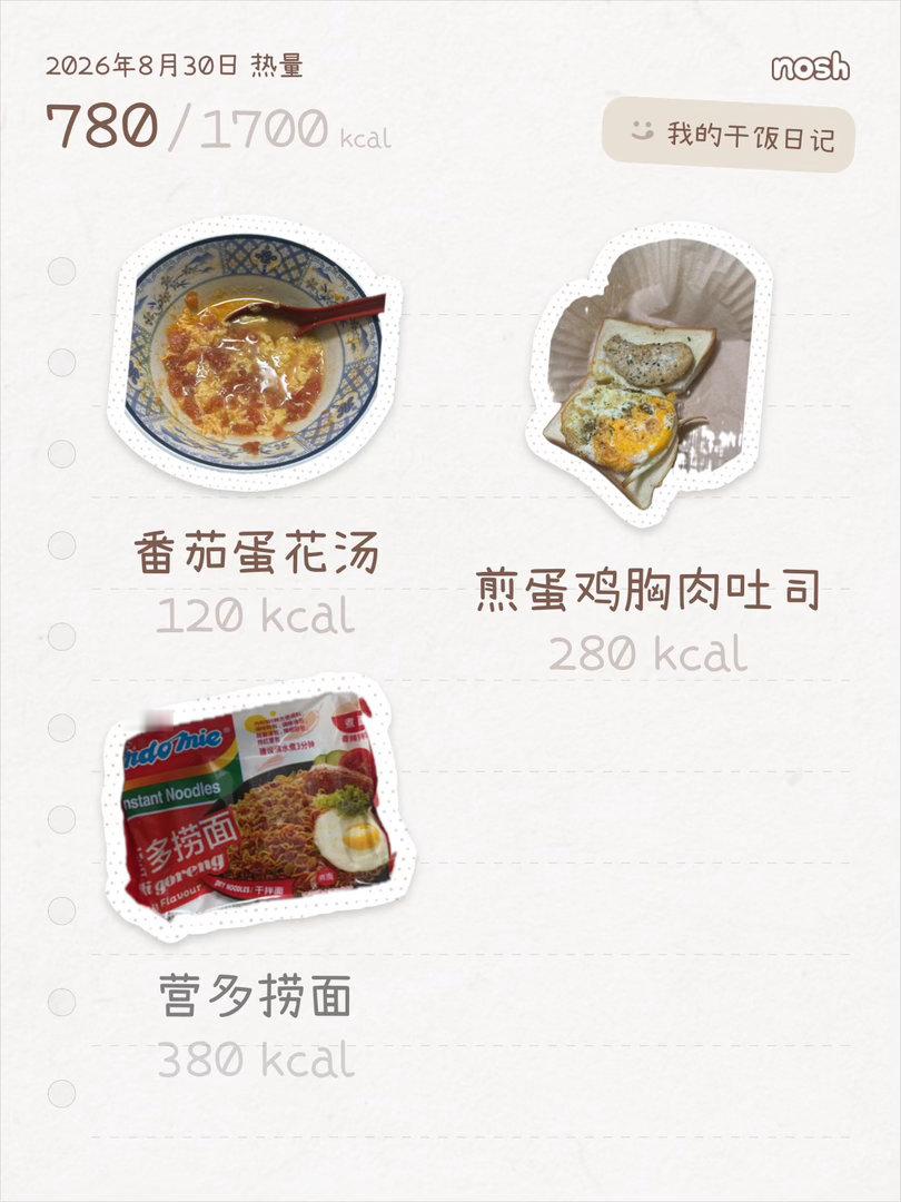 记录一下今日饮食虽然这个app记录很萌但是我的食物实在是太不美观了（） ​​​