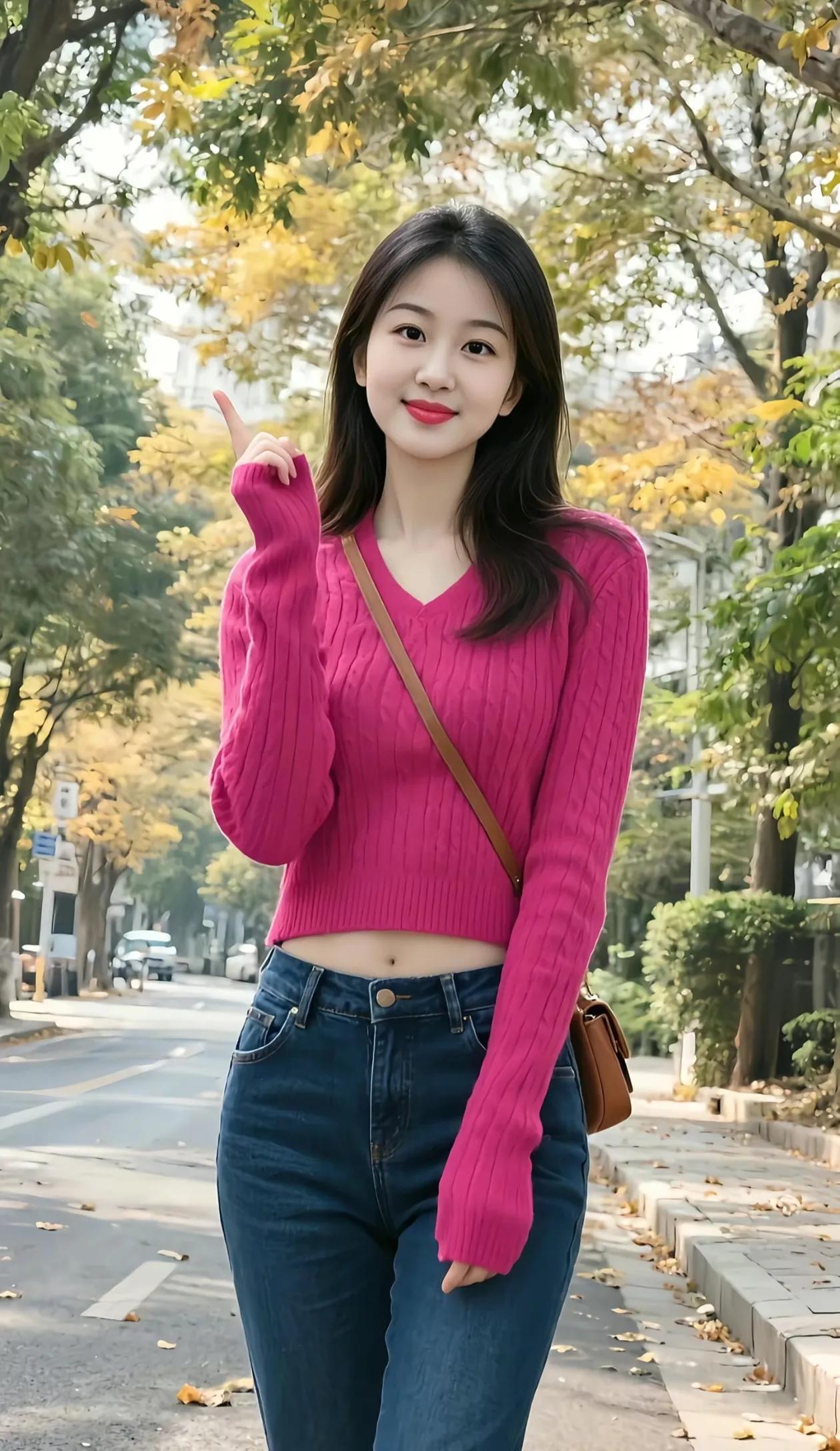 秋日一抹玫红｜把活力穿在身上✨
走在满是落叶的街道，那亮眼玫红，和温柔秋天撞个满