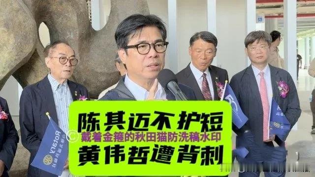 黄伟哲遭陈其迈“背刺”！
黄智贤哥哥深伪蒋万安录音翻车，被蓝营民代告发，陈其迈表