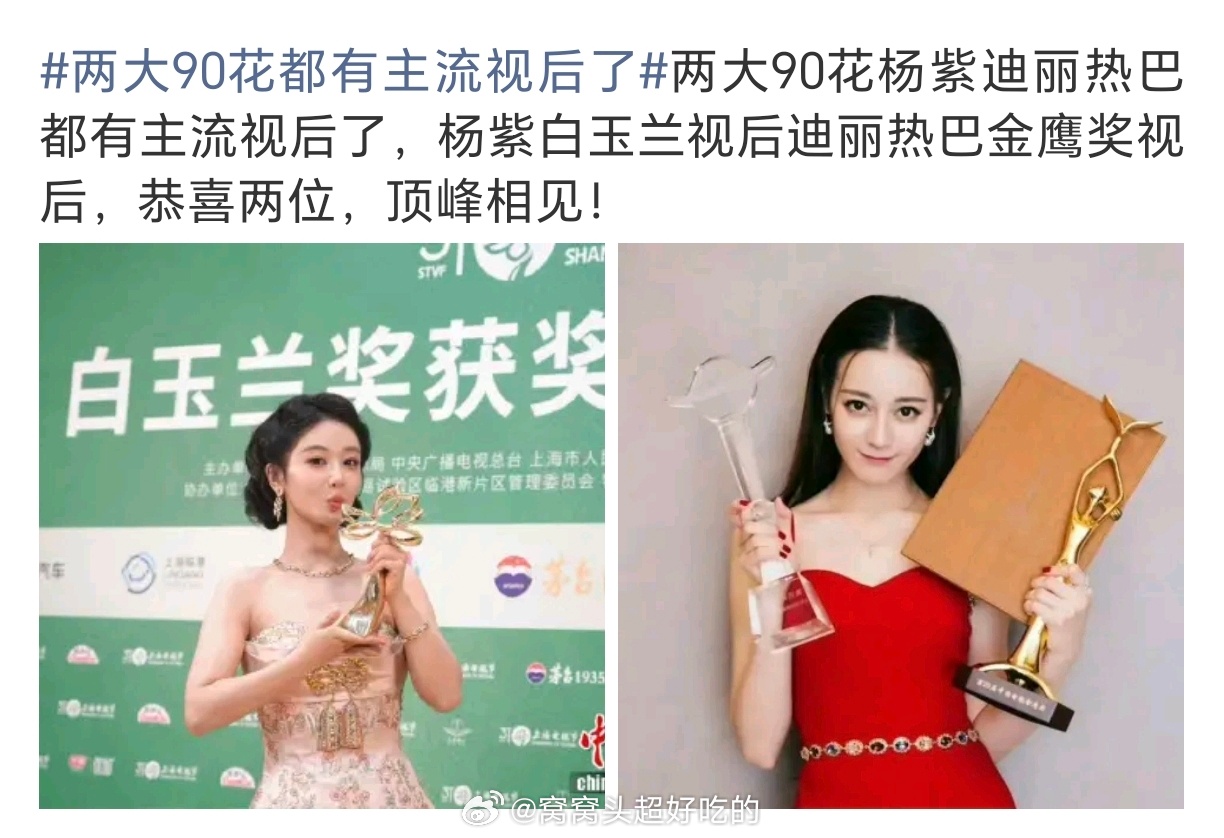两个视后含金量怎么样两大90花都有主流视后了
