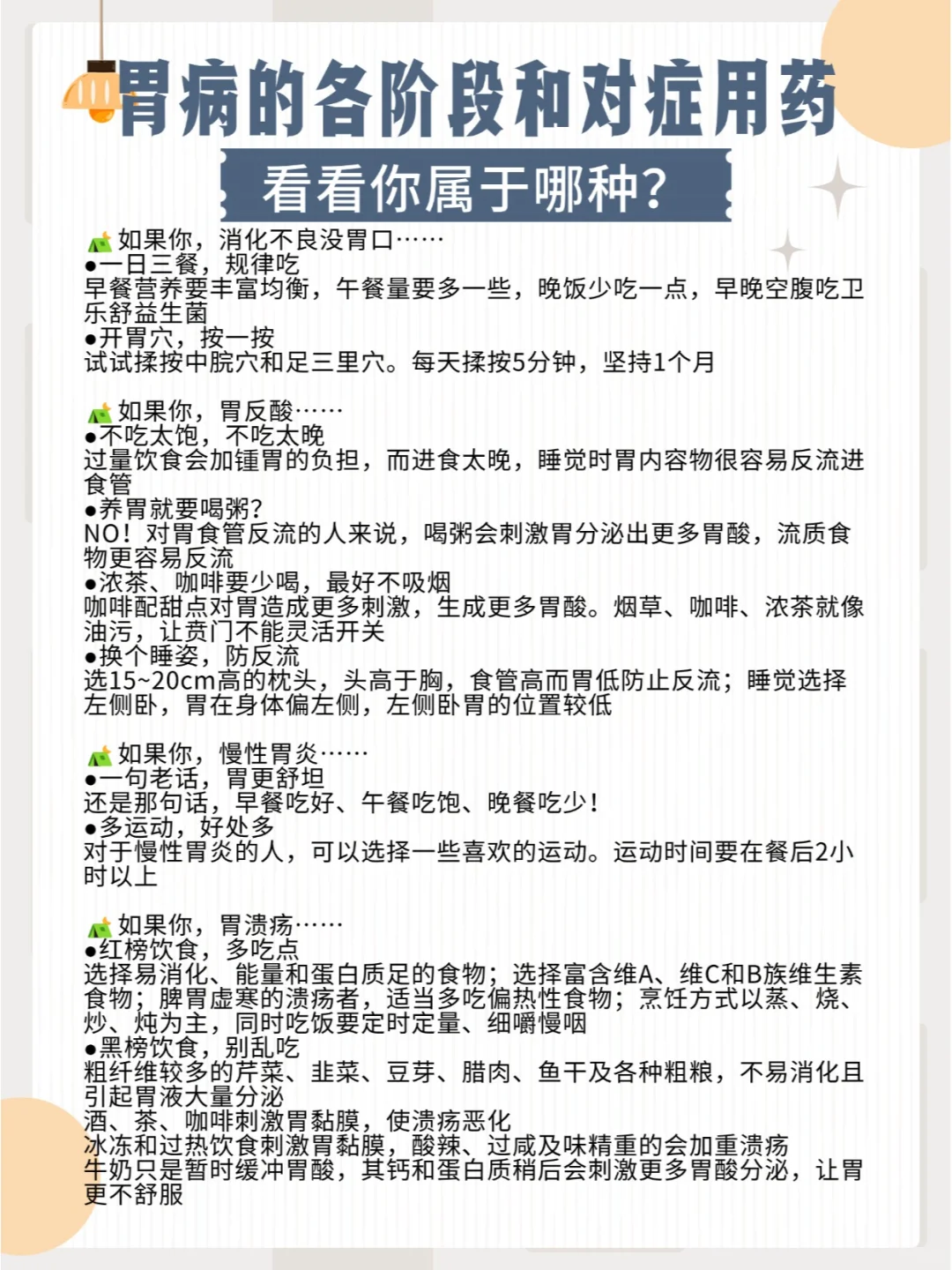 胃病的各阶段和对症用药，看看你属于哪种