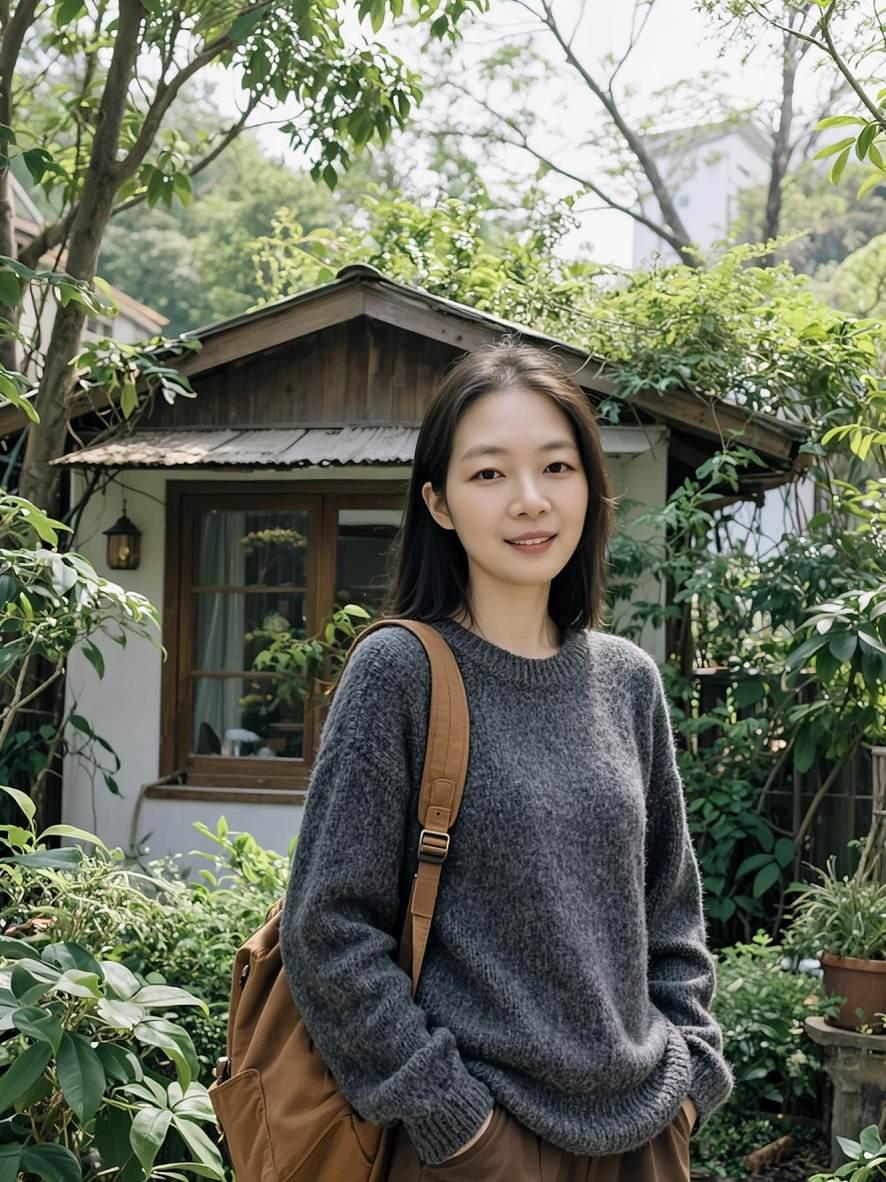 AI森系生活照 田园生活 少女写真 甜系女孩 甜美女孩穿搭