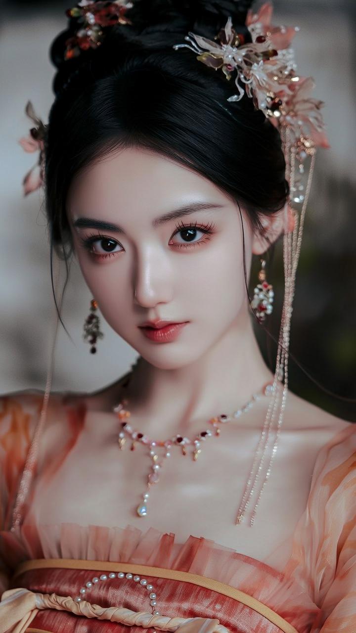 古风美人，花钿妆点，惊艳了时光