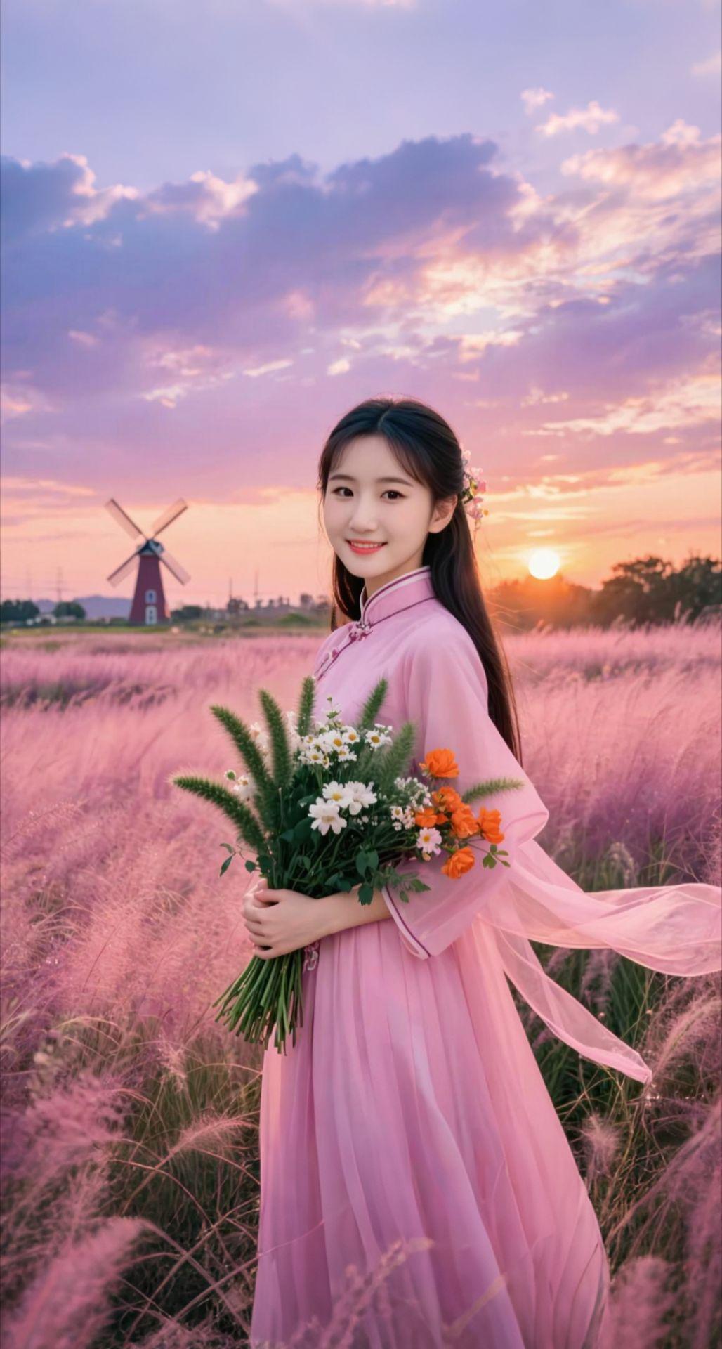 AI扩图 AI粉草唯美大片