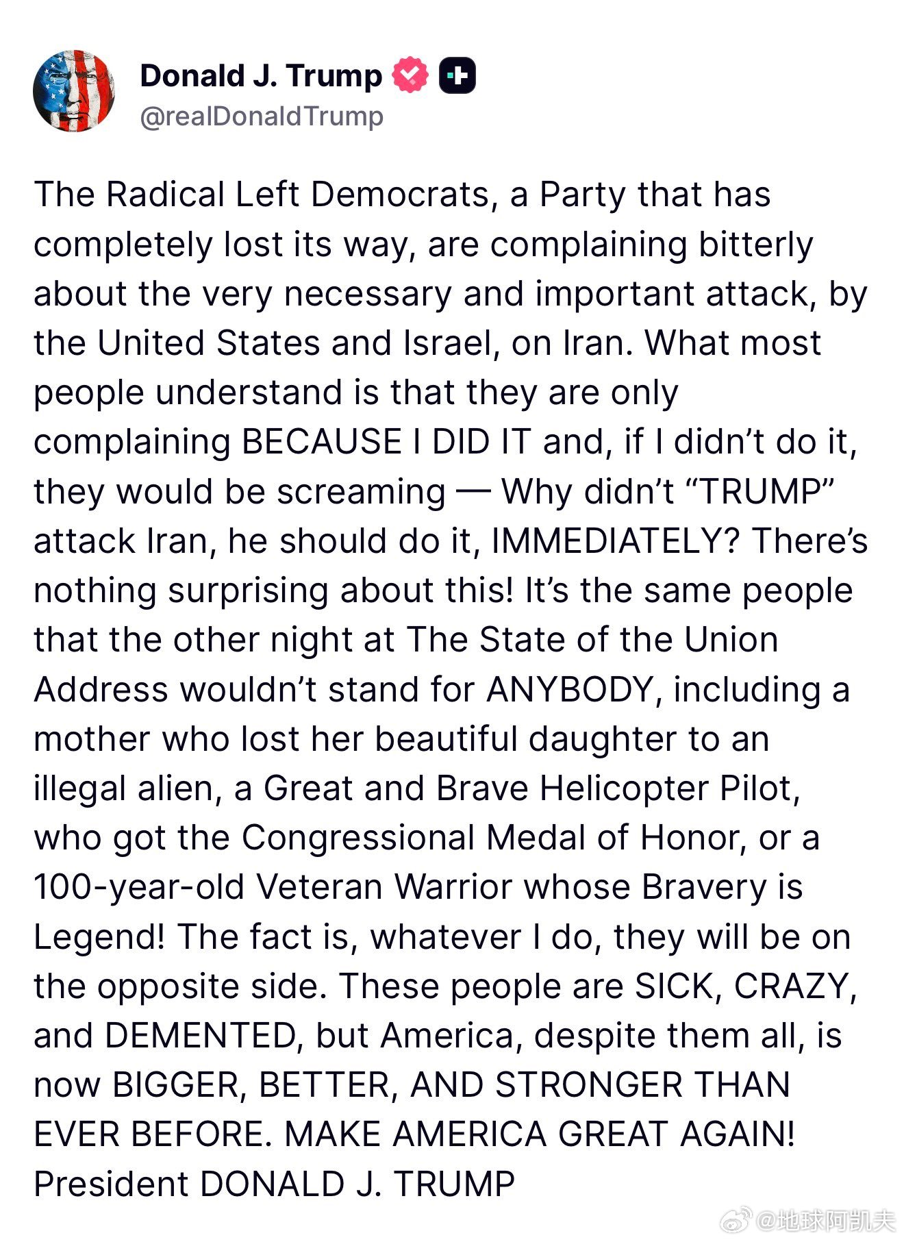 ‼️特朗普总统刚刚猛烈抨击左派，指责他们是彻头彻尾的伪君子。“激进左翼民主党人，