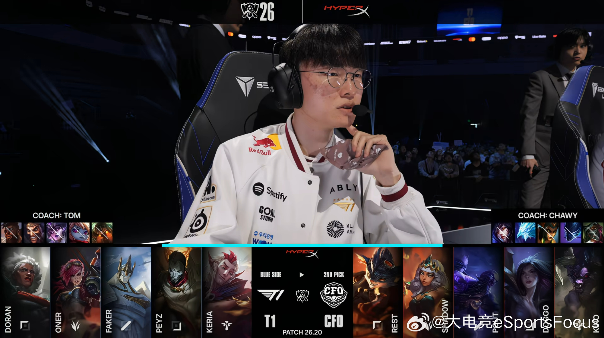 【2026全球总决赛 瑞士轮 CFO vs T1】本局BP如下CFO对战T1英雄
