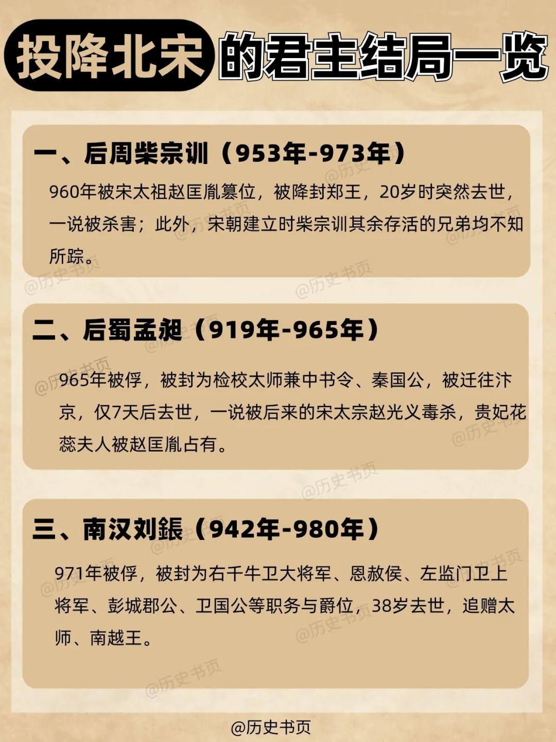 投降北宋的君主结局：大半死因扑朔迷！
卧榻之侧，岂容他人鼾睡，绝不仅仅是随便说说