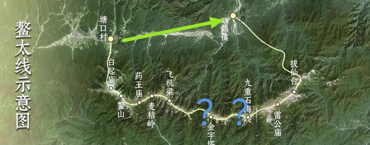 看鳌太线地图，有一个疑问
对驴友来说，这条线路这么危险，为什么要走这么弯的线路？