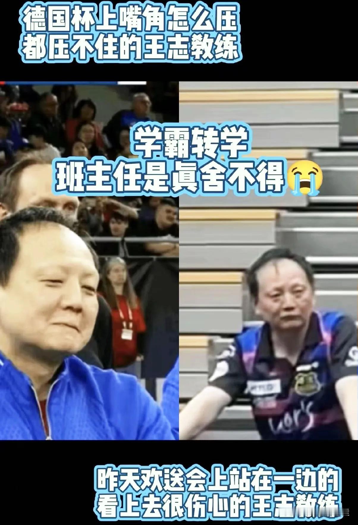 樊振东的吿别战，轻松拿2分，王志教练的表情怎么颓丧，空洞，茫然的表情，樊星眼里最