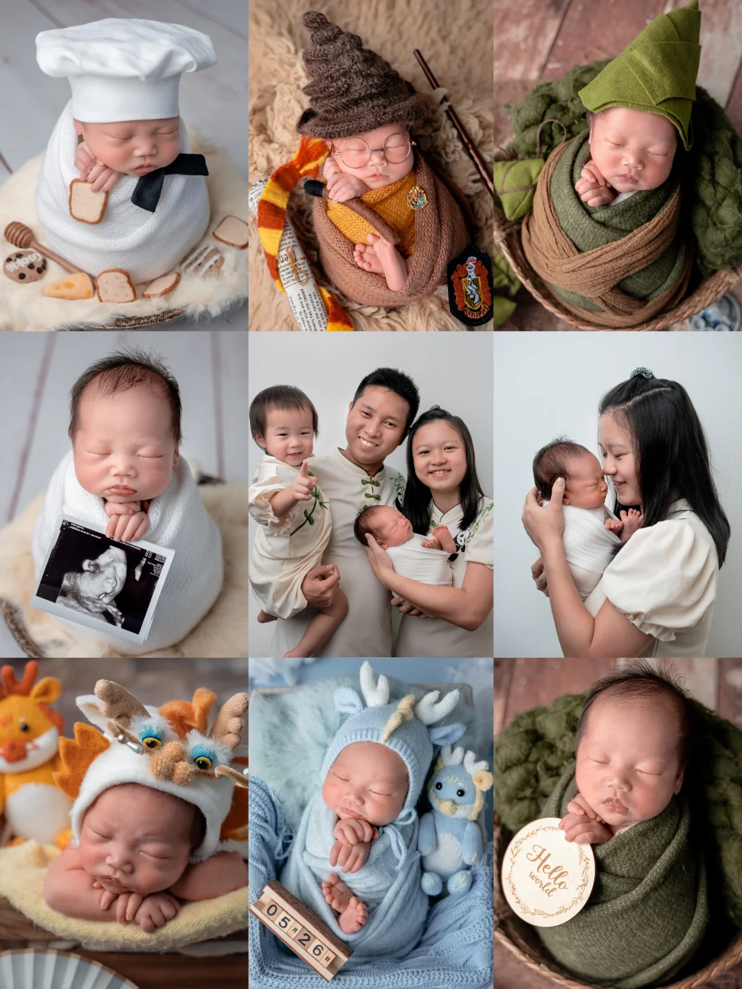 🇲🇾1k新生儿拍摄｜5👶造型1家庭照