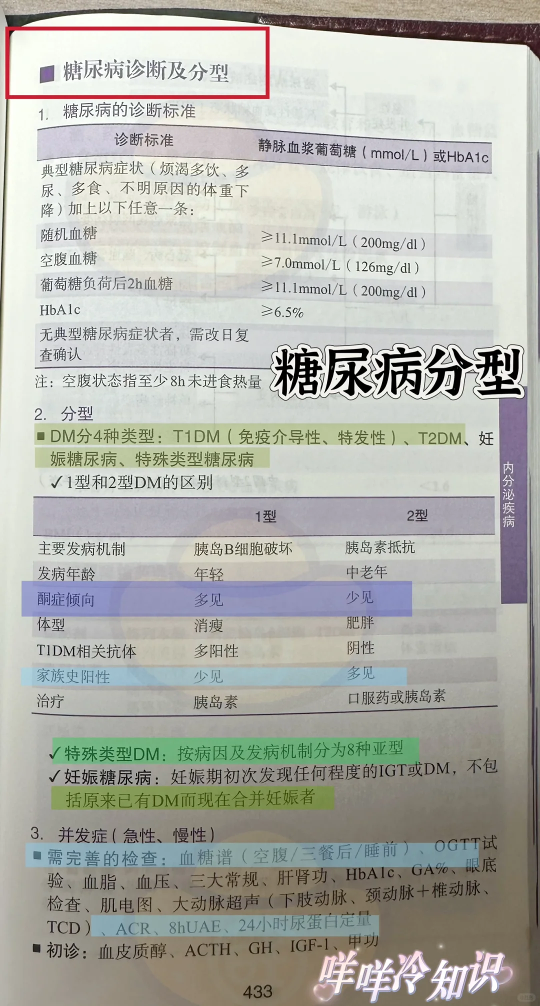 值班遇到糖尿病分型