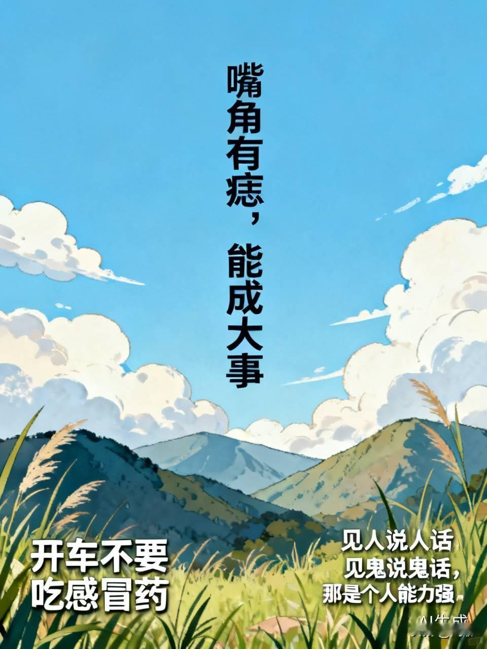 1，去医院看病人，不发朋友圈。
2，开车不要吃感冒药。
3，嘴角有痣，能成大事。