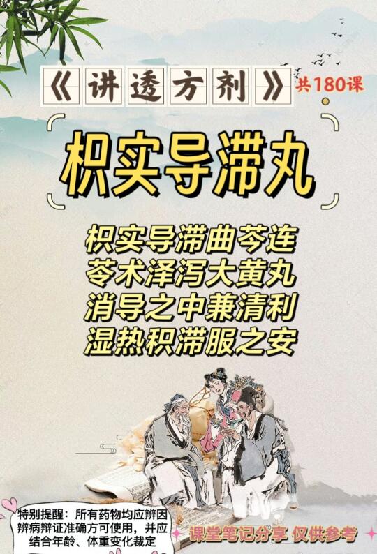 《讲透方剂》第176课：枳实导滞丸（消食化滞