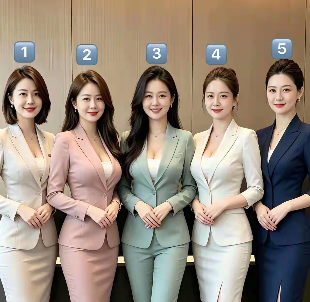 女人哪个年龄最迷人图上5位美女，各具特色，各有千秋，都想给你当秘书，你会选择几号