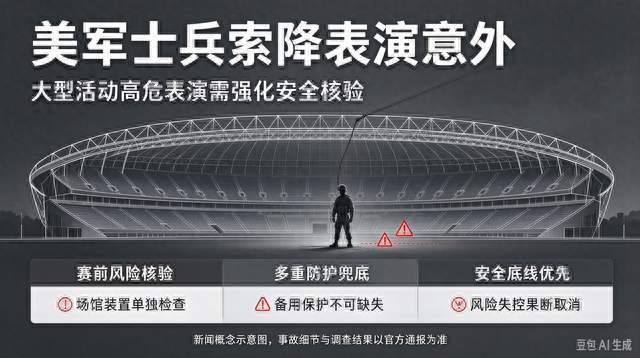美国橄榄球赛赛前索降表演发生悲剧，美军士兵高空坠落身亡】