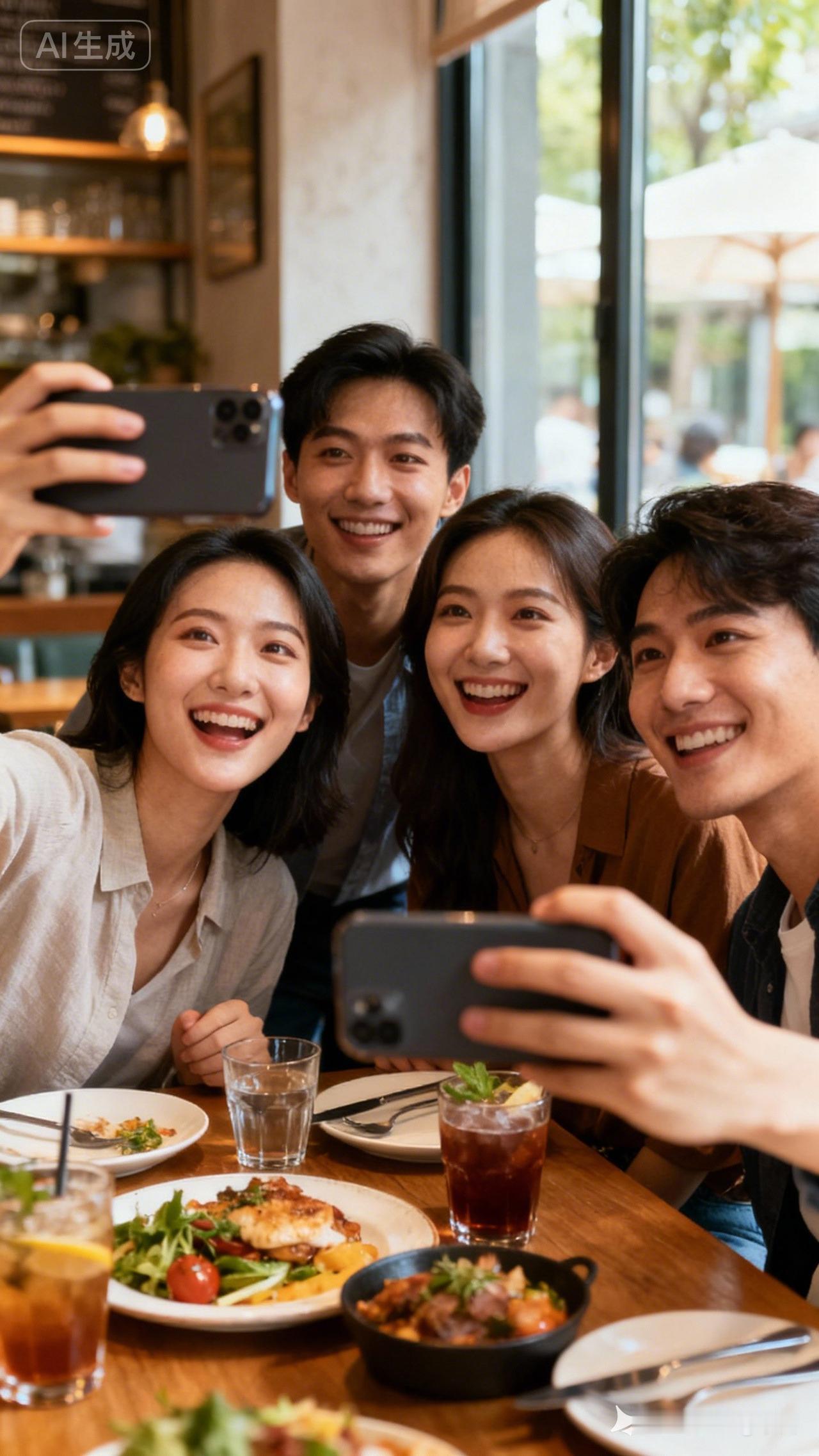 闺蜜聚餐，笑语盈盈，美食相伴，幸福满满！🍽️👭😄