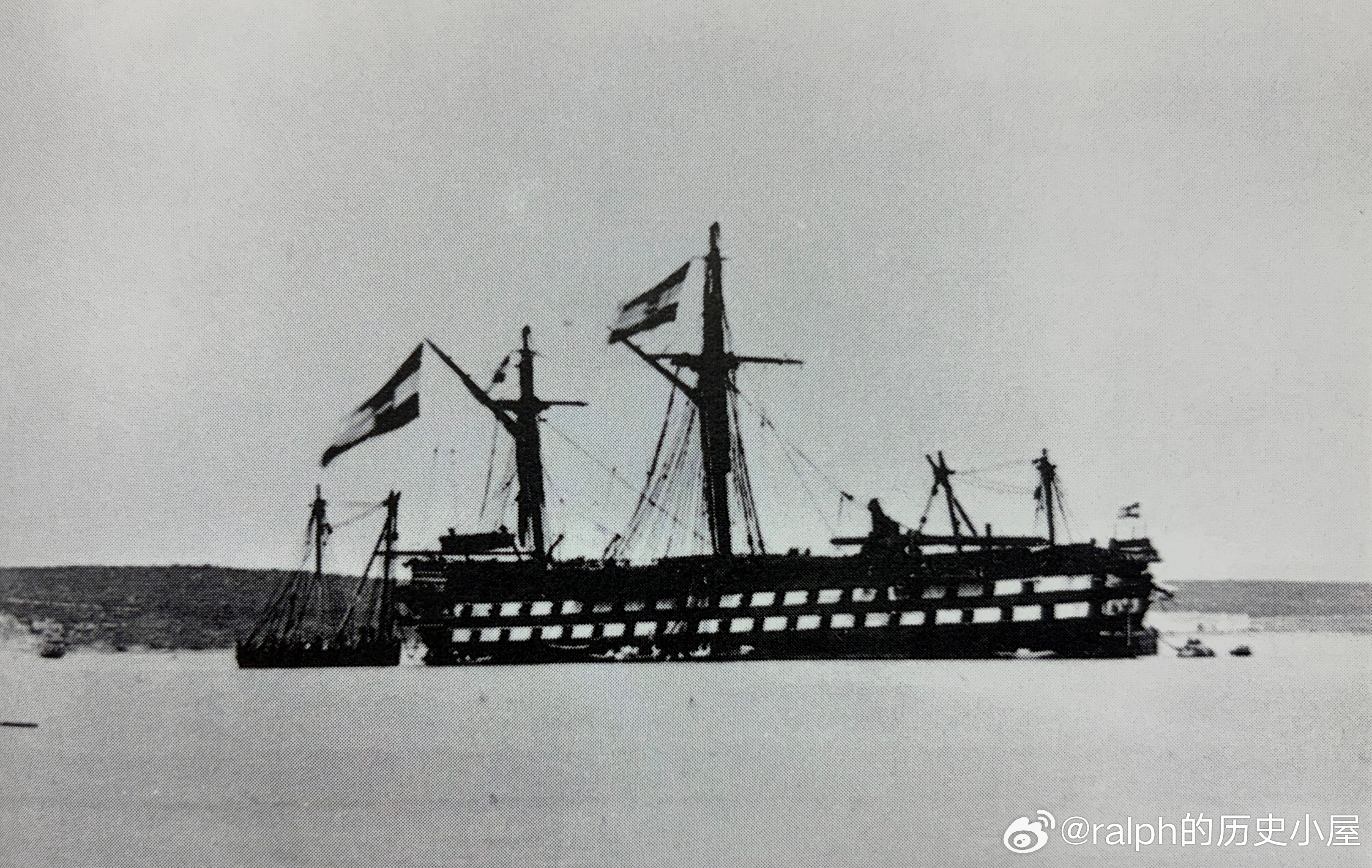 1866年7月21日奥地利战列舰Kaiser“凯撒”号在 Lissa利萨海战与意