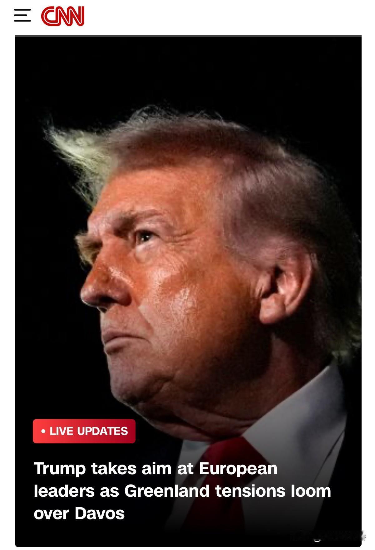 美媒称，今年达沃斯论坛，有关格岛的话题，将成为川普与欧洲领导人的论战场。川普表示