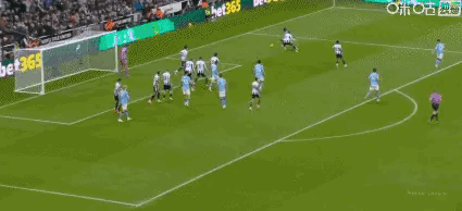 英超第12轮 纽卡斯尔2:1曼城鲁本·迪亚斯扫射进球 