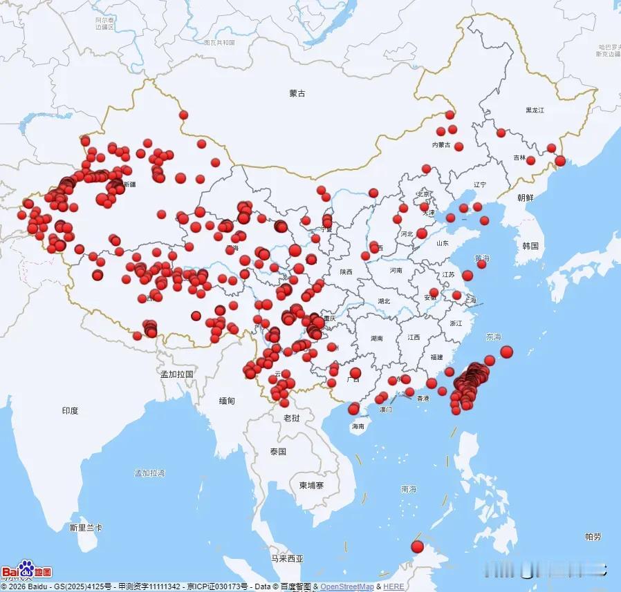 中国有几个省没有地震，宜居城市指标可增加地震指标
这图一是一幅今年上半年的中国地