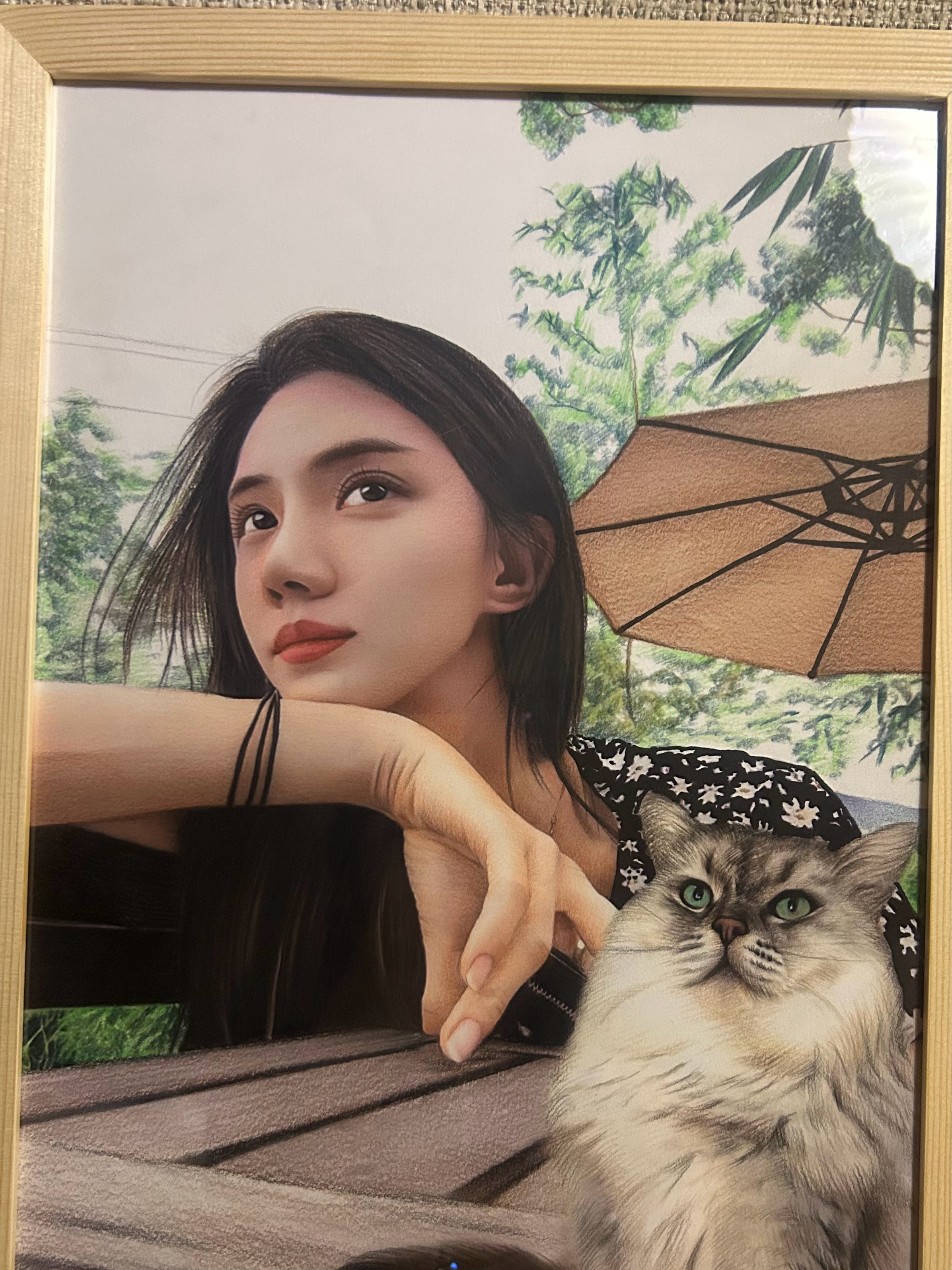 妈妈送给我的画，超写实素描，她说画了好几天[抱一抱][抱一抱]艺术和基因是她送给