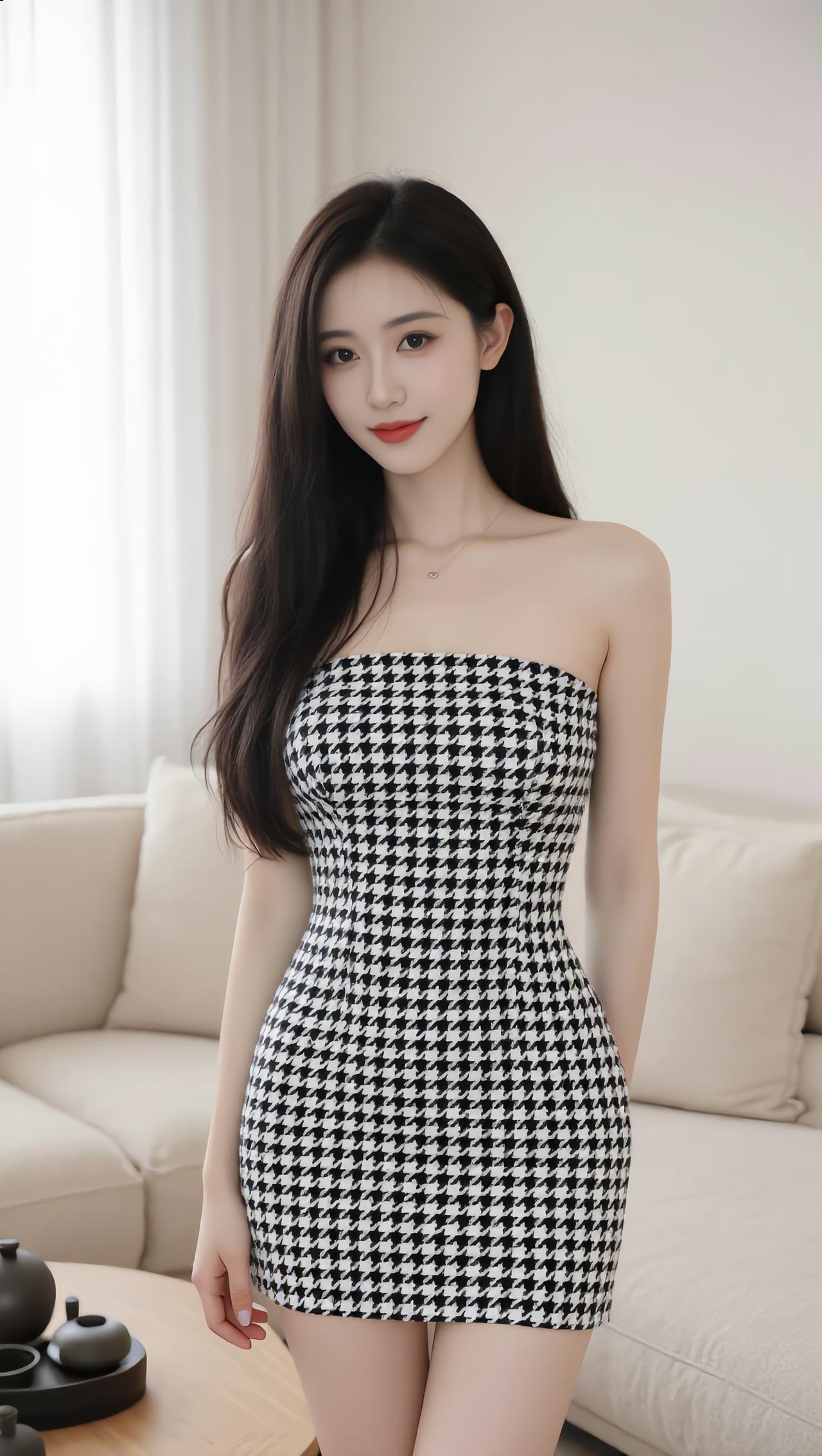 优雅黑白色调连衣裙，简约时尚，尽显气质！👗💃