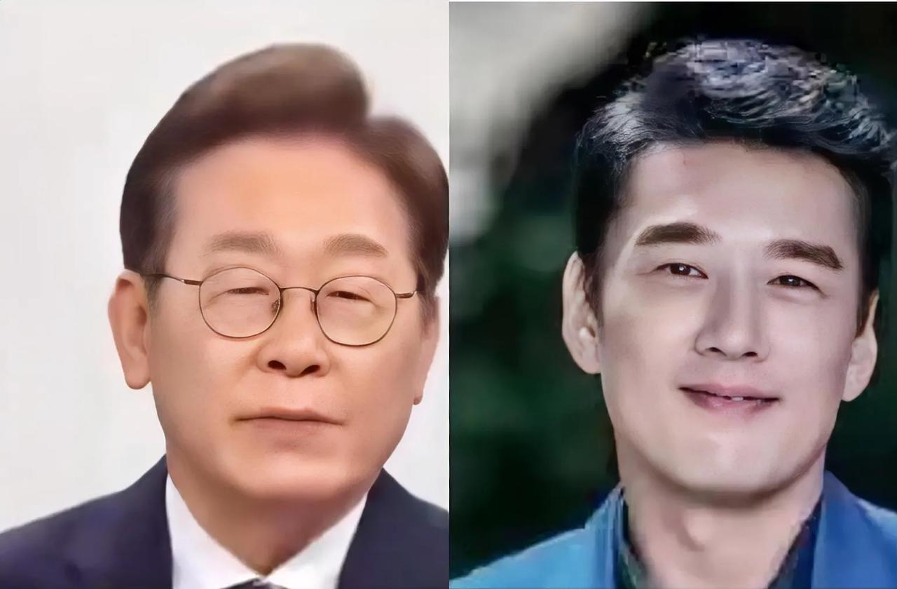 不知道为什么，总觉得李在明长的很帅，后来才发现原来他很像王耀庆，你看一下，两人气