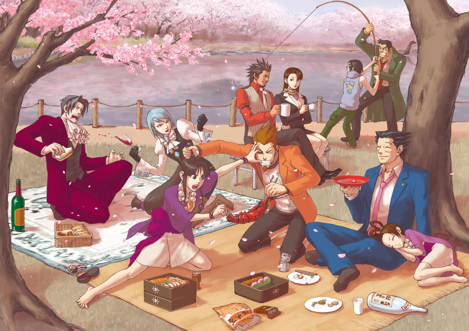 《逆转裁判》和《街霸》官方公开的感恩节贺图。逆转裁判 街霸6